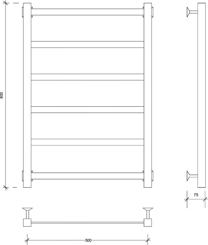 Полотенцесушитель водяной Secado Корсико 1 80х50 80x55 см, хром, лесенка