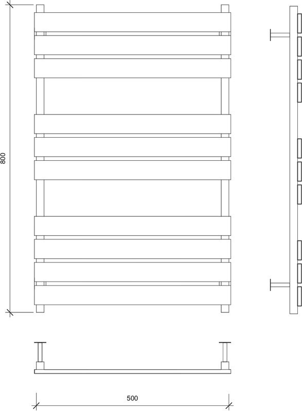 Полотенцесушитель водяной Secado Мормано 80х50 80x55 см, сатин, лесенка