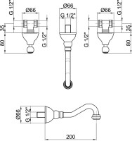 Смеситель для раковины Webert Dorian Dorian DO750404015 С ВНУТРЕННЕЙ ЧАСТЬЮ  хром