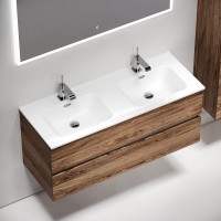 Мебель для ванной комнаты Sancos Urban 120 дуб чарльстон, двойная белая раковина CN7004