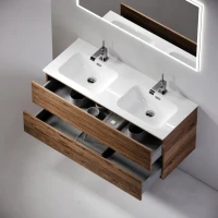 Мебель для ванной комнаты Sancos Urban 120 дуб чарльстон, двойная белая раковина CN7004