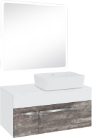 Мебель для ванной комнаты Runo Вудлайн 85 железный камень, раковина Tre 50