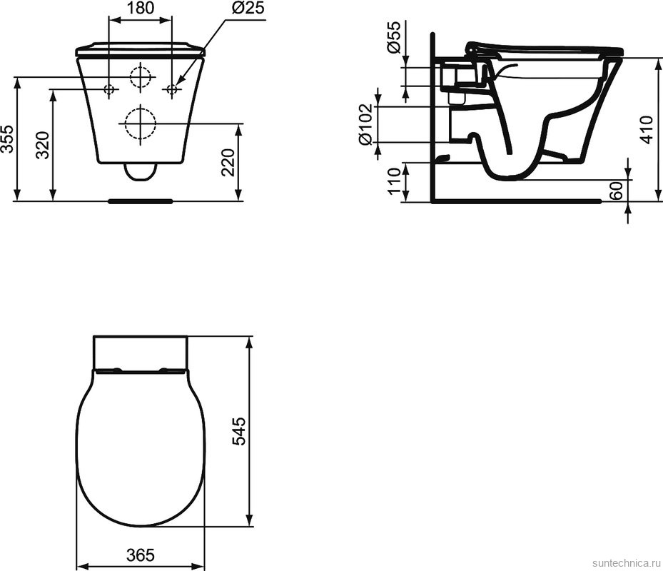 Унитаз подвесной Ideal Standard Connect Air E248201 безободковый, с микролифтом