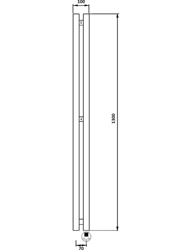 Полотенцесушитель электрический Secado Бергамо 2К 1300х70 130x10 см, подключение справа, графит, I-образный