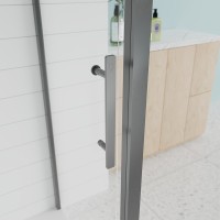 Душевой уголок Veconi Evo 100SP GR 100х80 см, профиль брашированный графит, стекло прозрачное