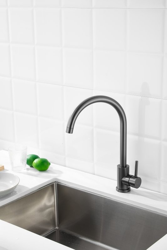 Смеситель для кухни BELZ B810 B70810-3 оружейная сталь