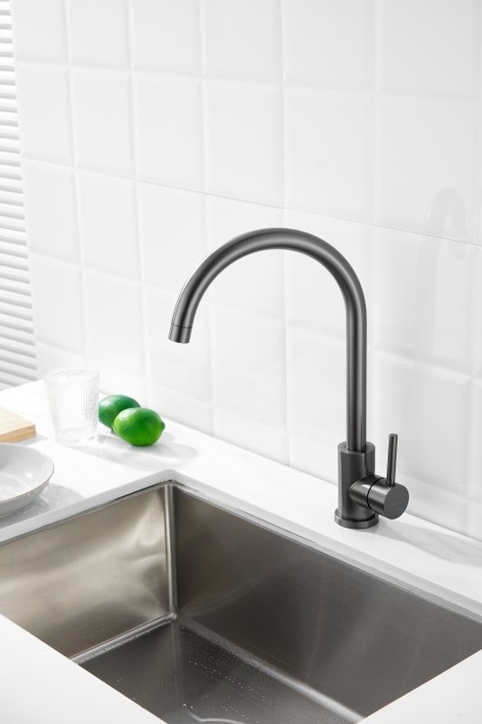 Смеситель для кухни BELZ B810 B70810-3 оружейная сталь