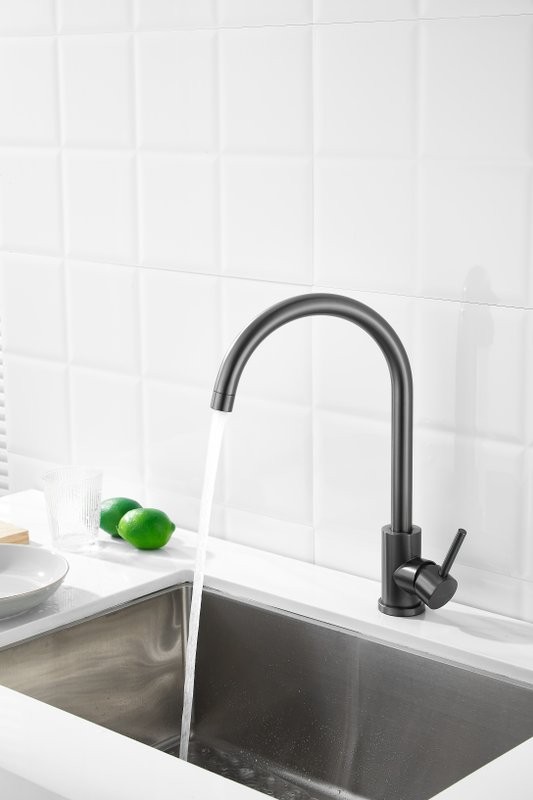 Смеситель для кухни BELZ B810 B70810-3 оружейная сталь