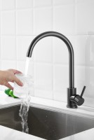 Смеситель для кухни BELZ B810 B70810-3 оружейная сталь