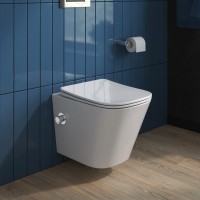Унитаз подвесной BelBagno Due BB3103CHR-BS/SC с микролифтом, со смесителем и функцией биде