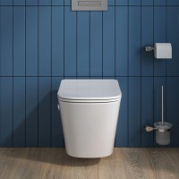 Унитаз подвесной BelBagno Due BB3103CHR-BS/SC с микролифтом, со смесителем и функцией биде