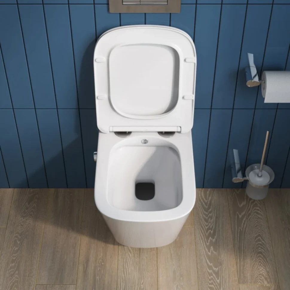 Унитаз подвесной BelBagno Due BB3103CHR-BS/SC с микролифтом, со смесителем и функцией биде