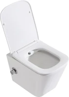 Унитаз подвесной BelBagno Due BB3103CHR-BS/SC с микролифтом, со смесителем и функцией биде