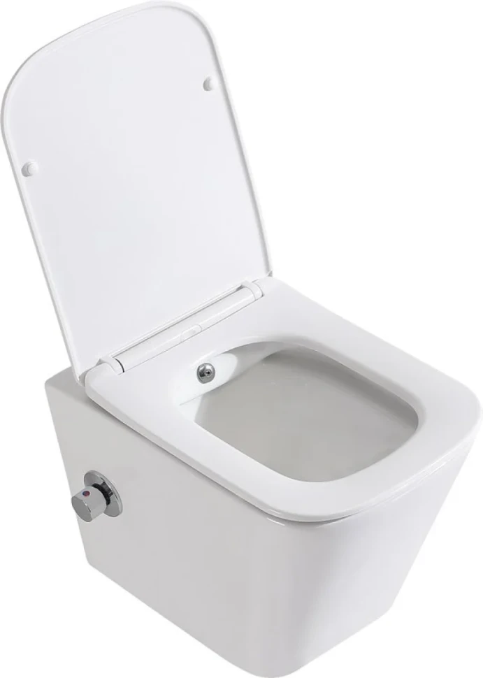 Унитаз подвесной BelBagno Due BB3103CHR-BS/SC с микролифтом, со смесителем и функцией биде