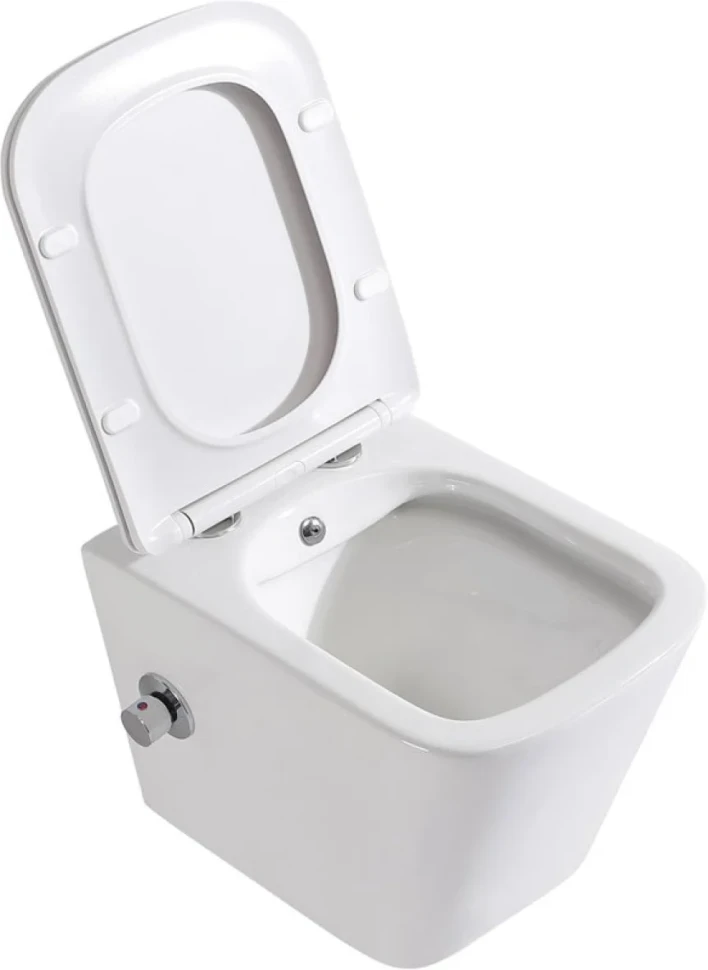 Унитаз подвесной BelBagno Due BB3103CHR-BS/SC с микролифтом, со смесителем и функцией биде