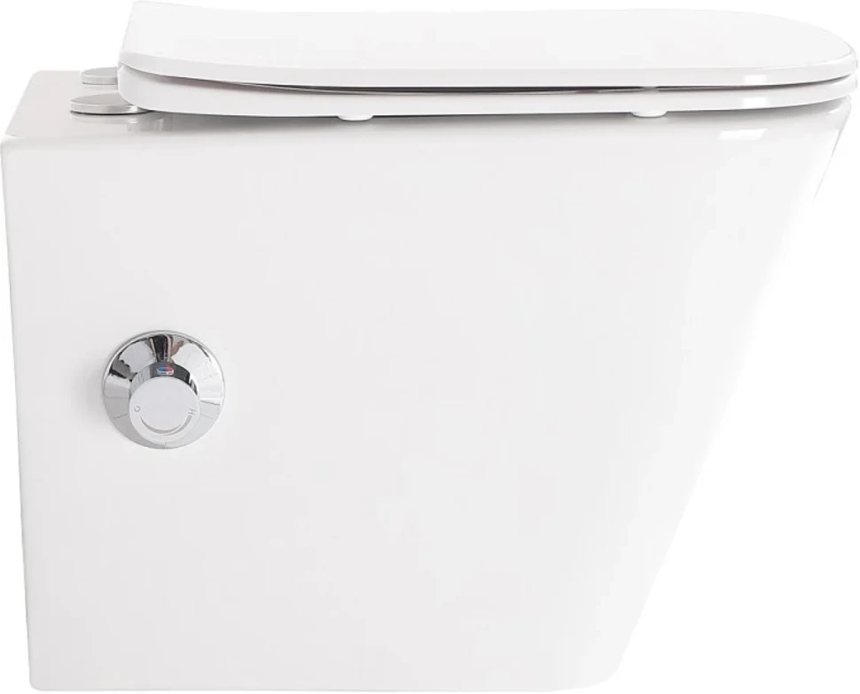 Унитаз подвесной BelBagno Due BB3103CHR-BS/SC с микролифтом, со смесителем и функцией биде