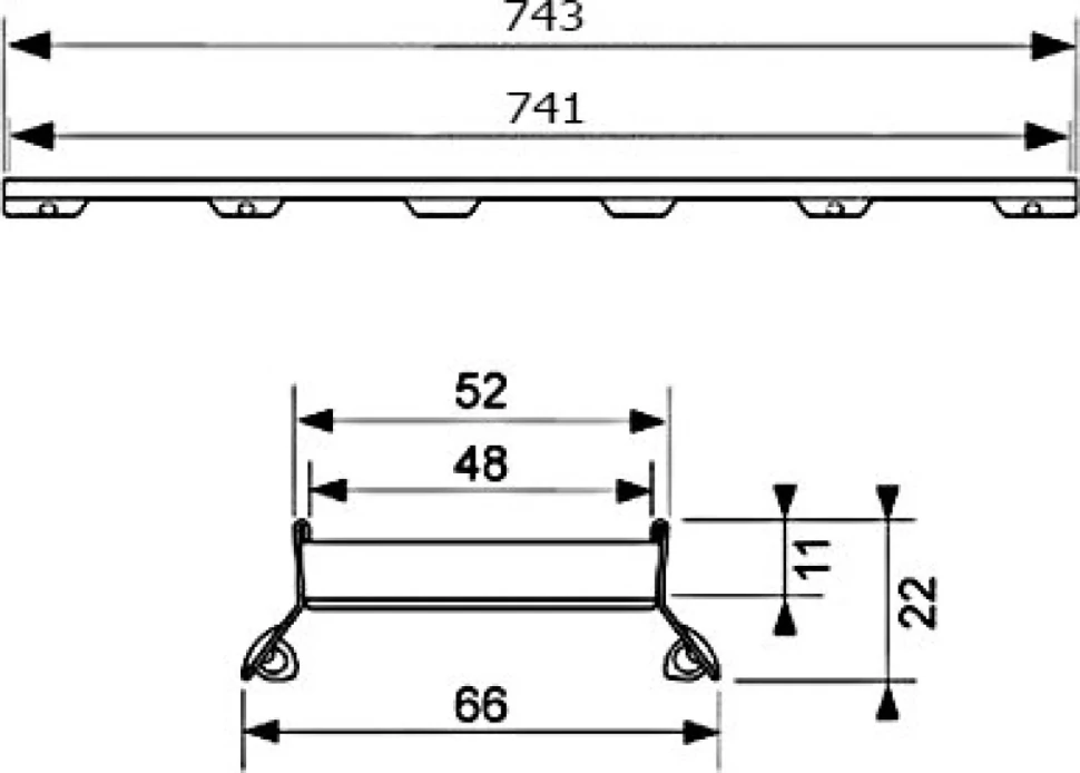 Душевой трап (лоток) TECE Drainline прямой 80 см