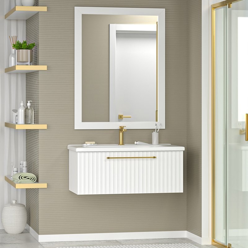 Тумба с раковиной Brevita Alicante 90 подвесная, белая