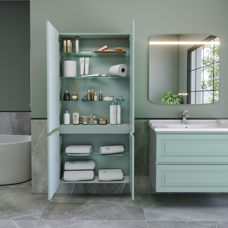 Шкаф-пенал для ванной Caprigo Wales 80 селесте