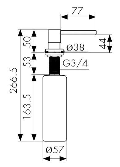 Дозатор для кухонной мойки Kaiser KH-3025 серебро
