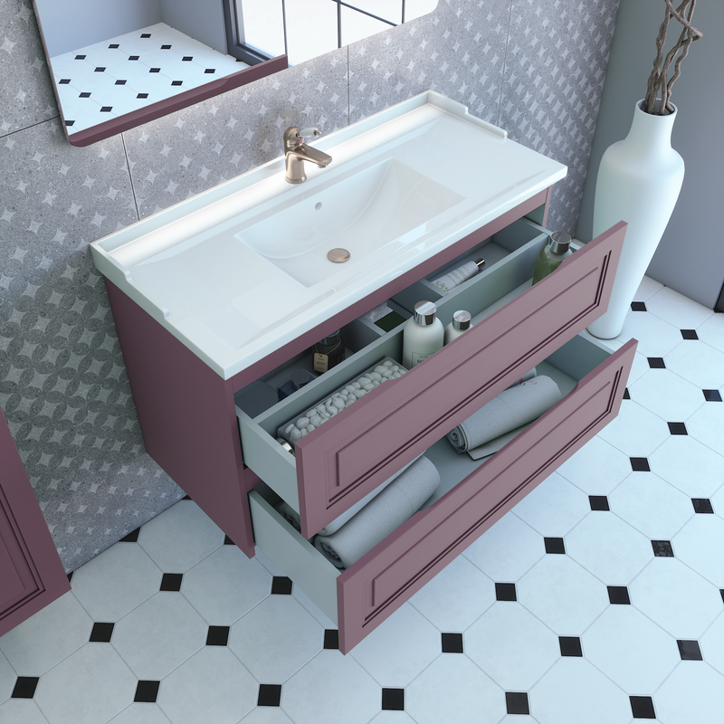 Тумба с раковиной Caprigo Wales Смальти 100 лиловая