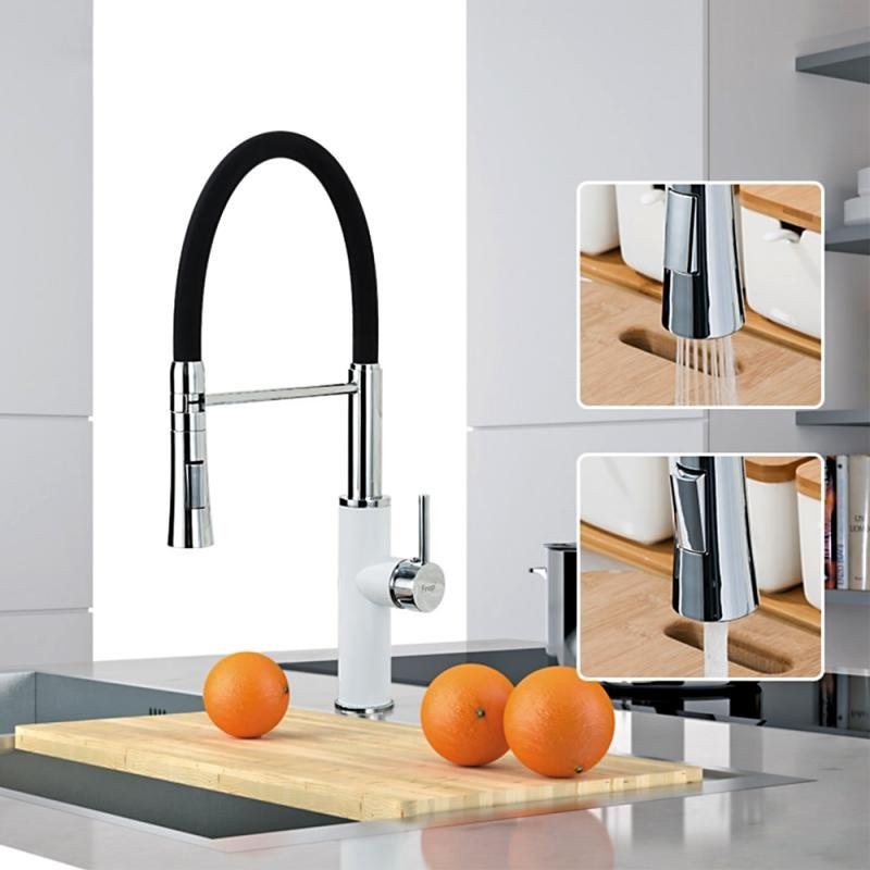 Смеситель для кухни Frap F4452-8 белый, хром