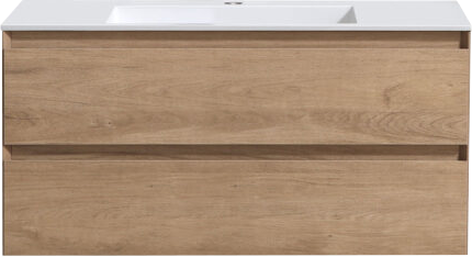 Тумба под раковину Vincea Luka 100, подвесная, 2 ящика, натуральный дуб