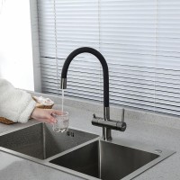 Смеситель для кухни Gappo G4398-39 с гибким изливом, оружейная сталь