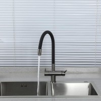 Смеситель для кухни Gappo G4398-39 с гибким изливом, оружейная сталь
