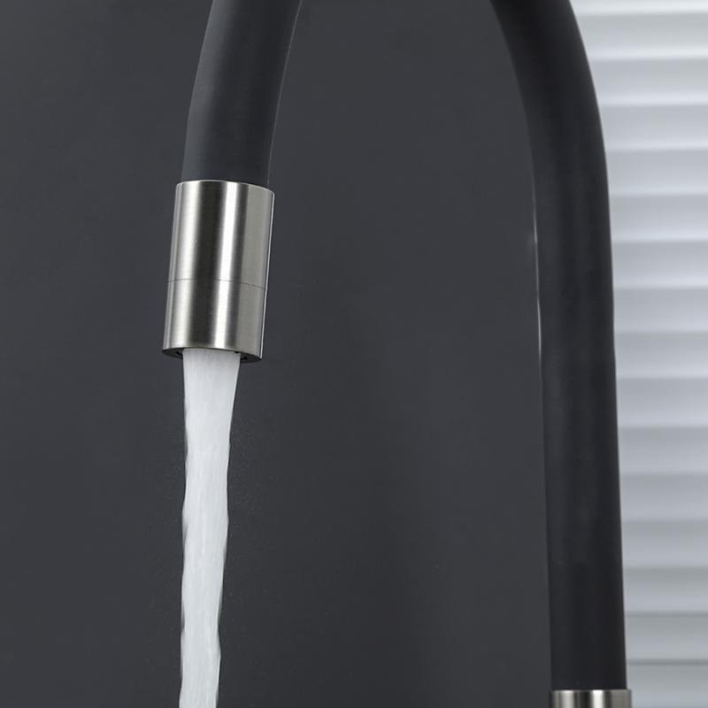 Смеситель для кухни Gappo G4398-39 с гибким изливом, оружейная сталь