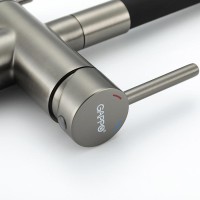 Смеситель для кухни Gappo G4398-39 с гибким изливом, оружейная сталь