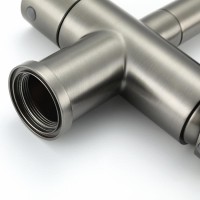 Смеситель для кухни Gappo G4398-39 с гибким изливом, оружейная сталь