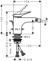 Смеситель для биде Hansgrohe Vivenis Vivenis 75200000 Смеситель для биде Hansgrohe Vivenis Vivenis 75200000