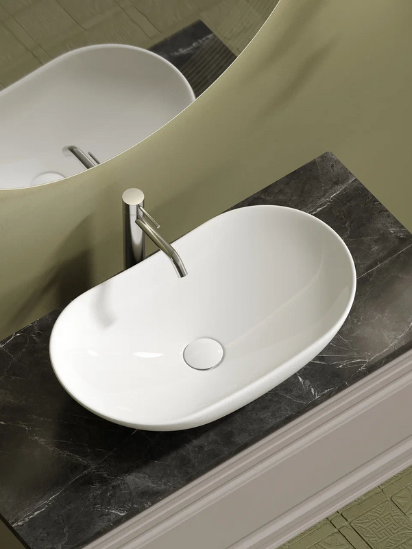 Тумба с раковиной Sancos Very 100 см, doha soft, столешница черный мрамор, раковина CN6015