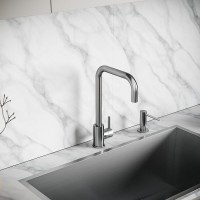 Смеситель для кухни Sancos Stainless, с поворотным Г изливом, нержавеющая сталь, SC12002SS
