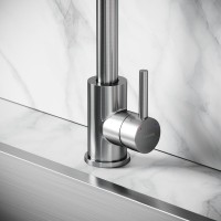 Смеситель для кухни Sancos Stainless, с поворотным Г изливом, нержавеющая сталь, SC12002SS