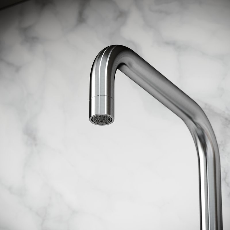 Смеситель для кухни Sancos Stainless, с поворотным Г изливом, нержавеющая сталь, SC12002SS