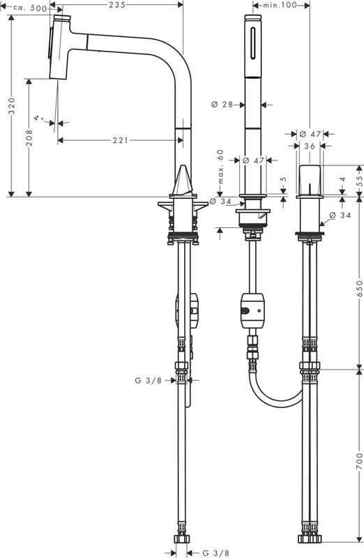 Смеситель для кухни Hansgrohe Metris Select M71 Metris Select M71 73819000 хром