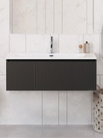 Тумба с раковиной BelBagno Uno 100 подвесная, 1 ящик, матовая темно-серая