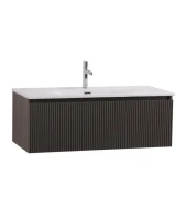 Тумба с раковиной BelBagno Uno 100 подвесная, 1 ящик, матовая темно-серая