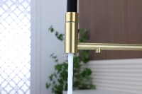 Смеситель для кухни Paulmark Nexus Diamond Nd613999-LG с гибким изливом, светлое золото