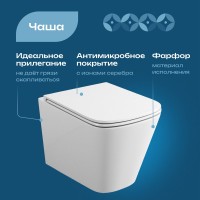 Унитаз подвесной DIWO Смоленск 5412 безободковый, с микролифтом