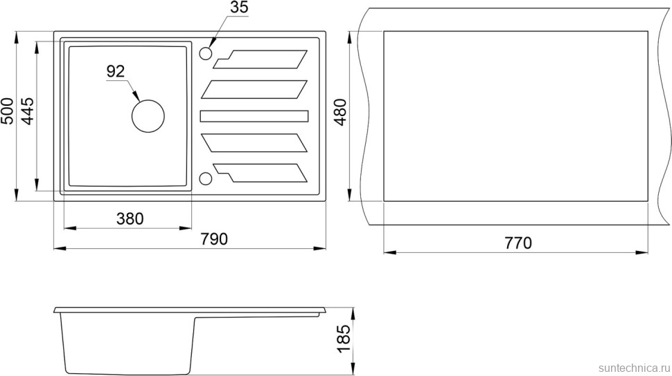 Мойка кухонная Granula 8002, шварц