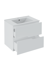 Тумба с раковиной Runo Палермо 80 подвесная, глянцевая белая