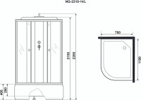 Душевая кабина Niagara NG-2310-14L х220 120х80 с высоким поддоном, с сиденьем