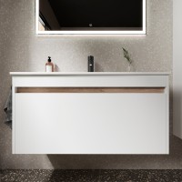 Тумба с раковиной Sancos Smart 100 см белый глянец