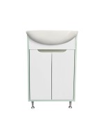 Тумба под раковину без столешницы Runo Эконова 60 напольная, бирюзово-белая