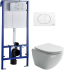 Комплект  Унитаз подвесной Ceramica Nova Metropol CN4002 безободковый + Система инсталляции для унитазов STWORKI 510162 с кнопкой смыва 230824 белой