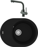 Комплект Мойка Lemark Lacha 620 9910049 антрацит + Смеситель Comfort LM3061PAN антрацит
