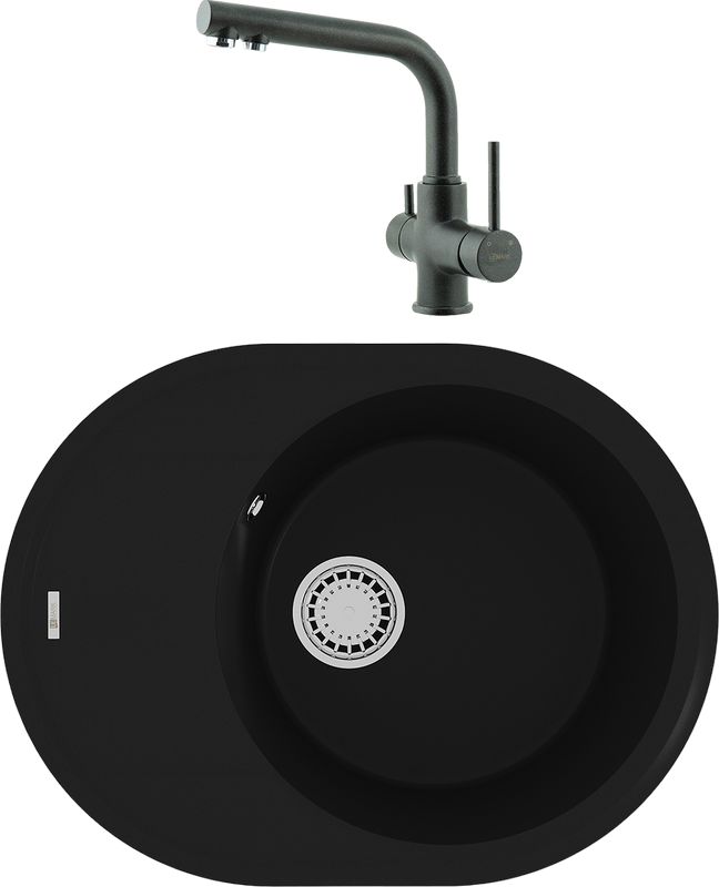 Комплект Мойка Lemark Lacha 620 9910049 антрацит + Смеситель Comfort LM3061PAN антрацит